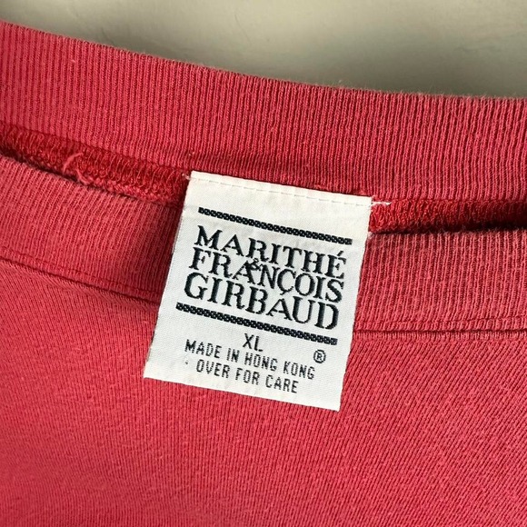 Marithe Francois Girgaud Red Blank Pocket LongSleeve Shirt XL - Picture 3 of 8